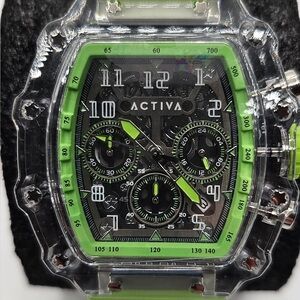 Invicta Green and Black Chronograph Watch